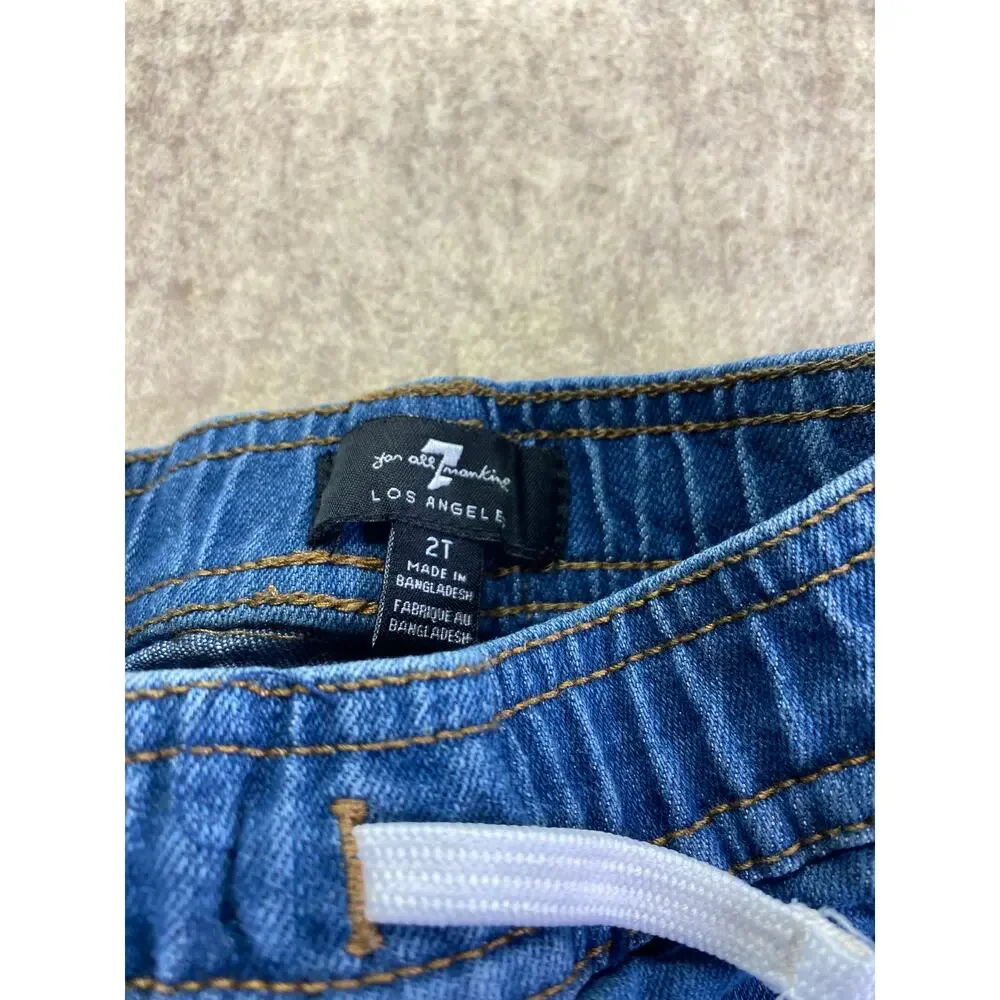 7 For All Mankind Toddler Blue Denim Joggers Size 2T